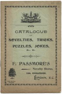 Appraisal: F Passmore s Novelty Stores Catalogue of Novelites Tricks Puzzles