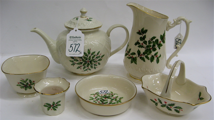 Appraisal: LENOX FINE CHINA pieces in the Holiday pattern including round