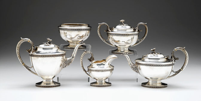 Appraisal: American silver five piece tea coffee service a jacobi co