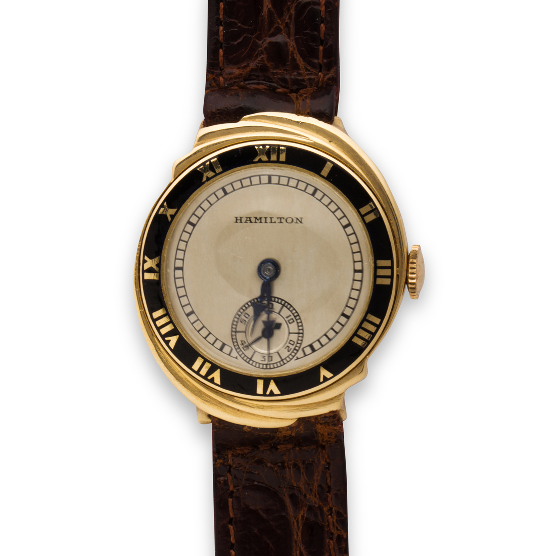 Appraisal: A FOURTEEN KARAT GOLD WRISTWATCH SPUR HAMILTON A fourteen karat