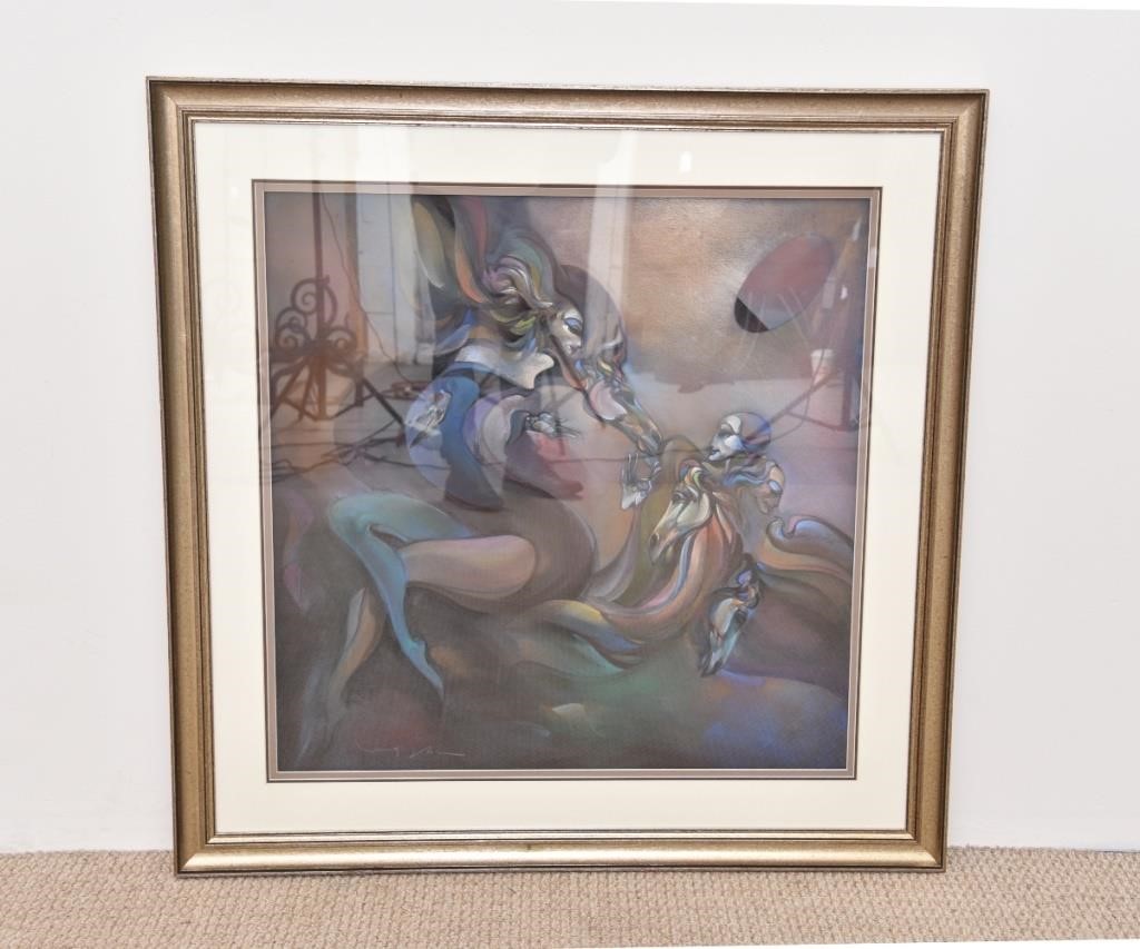 Appraisal: Virgil Sova United States th c surrealist pastel painting of