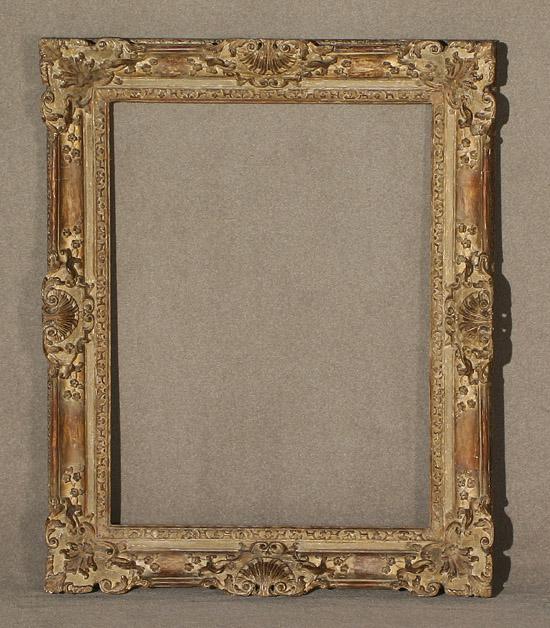 Appraisal: George III Style White-Washed Giltwood and Sanded-Frieze Frame Late th-Early