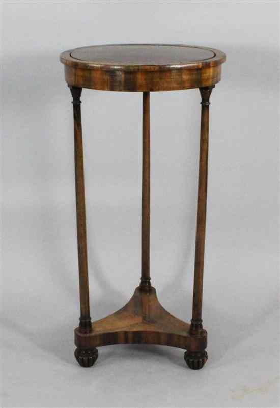 Appraisal: A Regency Gillows style mahogany torchere with brass liner and