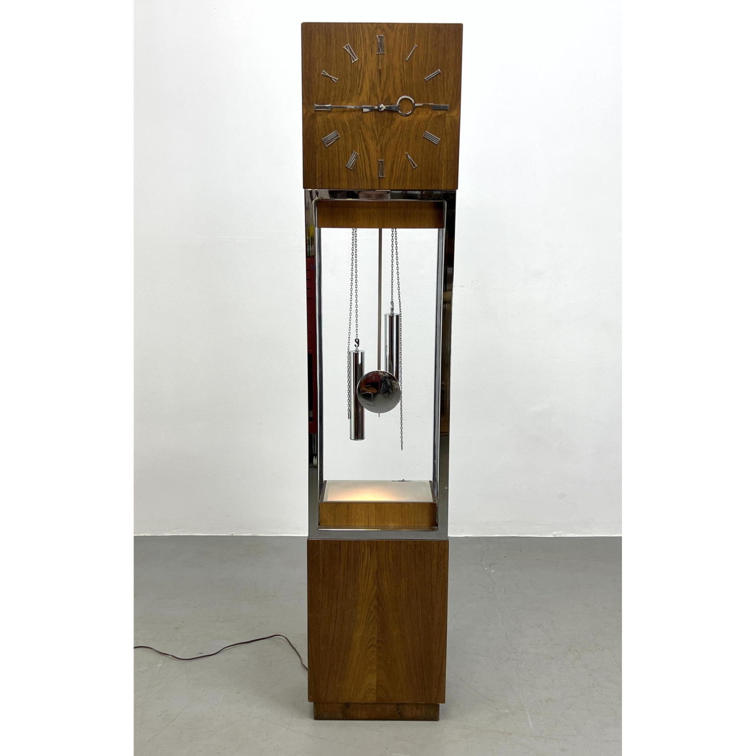 Appraisal: URGUS Germany Mid Century Modern Tall Case Clock Wood Face