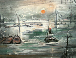 Appraisal: Regis Bouvier de Cachard b - Chelsea Bridge oil on