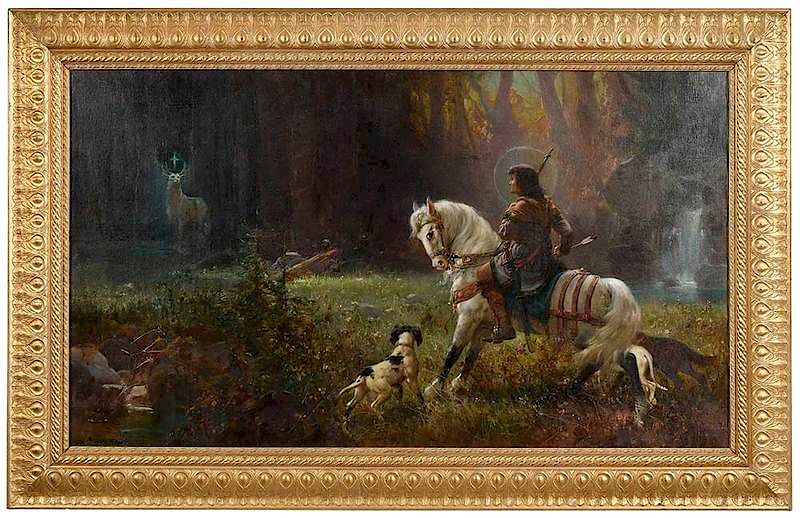 Appraisal: Hans Zatzka Austrian - The Vision of St Hubert signed