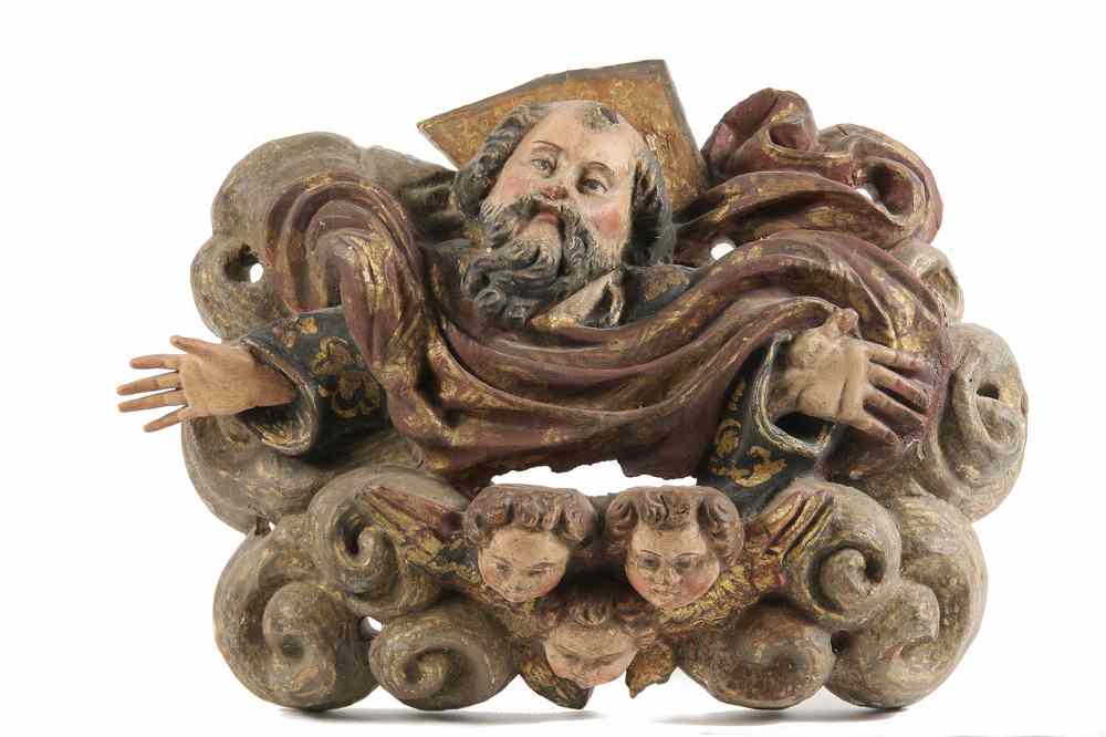 Appraisal: ITALIAN POLYCHROME CARVING - Late th c Italian Polychrome Wood