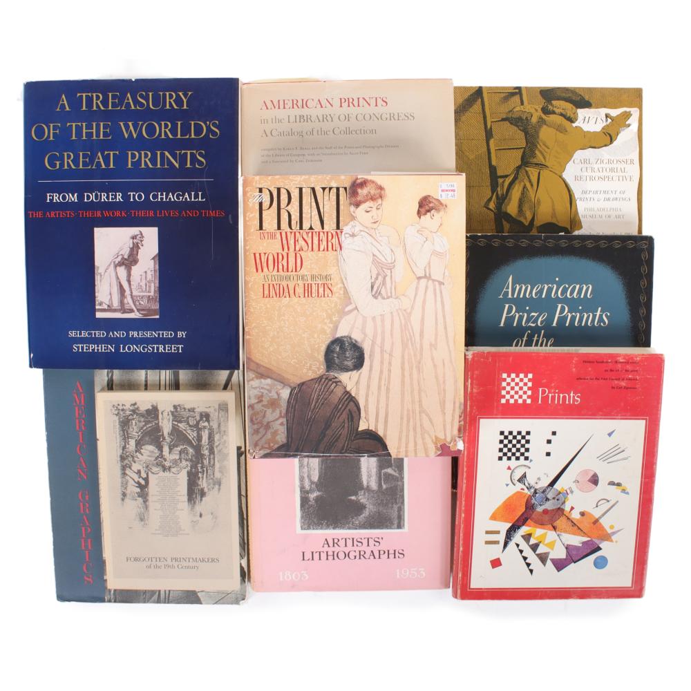 Appraisal: HISTORY OF LITHOGRAPHS AND PRINTS OVER YEARS NINE MONOGRAPH BOOKS