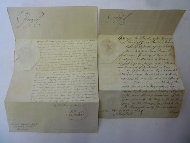 Appraisal: George III two approbations official documents signed by the Duke