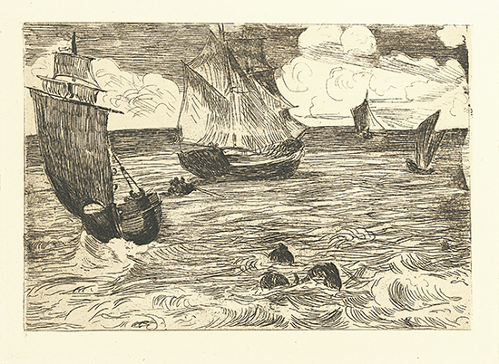 Appraisal: EDOUARD MANET Marine Etching printed in dark brown on cream