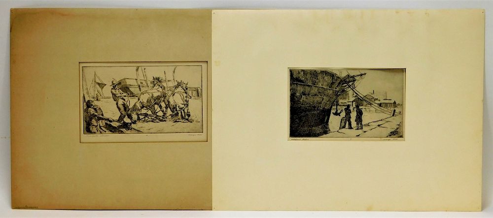 Appraisal: PR George Gale Working Men Genre Scene Etchings PR George