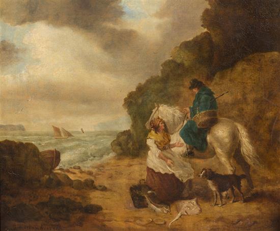 Appraisal: Sale Lot George Morland British - The Fisherman's Wife oil