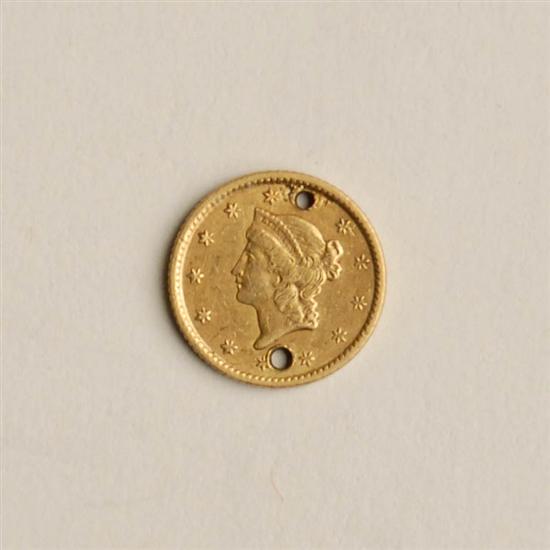 Appraisal: One Dollar Gold Piece with holes