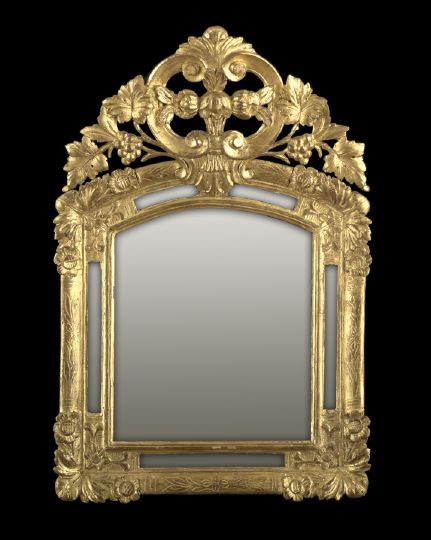 Appraisal: Southern French Giltwood Looking Glass early th century the slightly