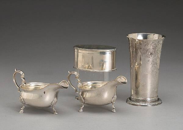 Appraisal: Property of various owners Comprising beaker with engraved decoration Robert