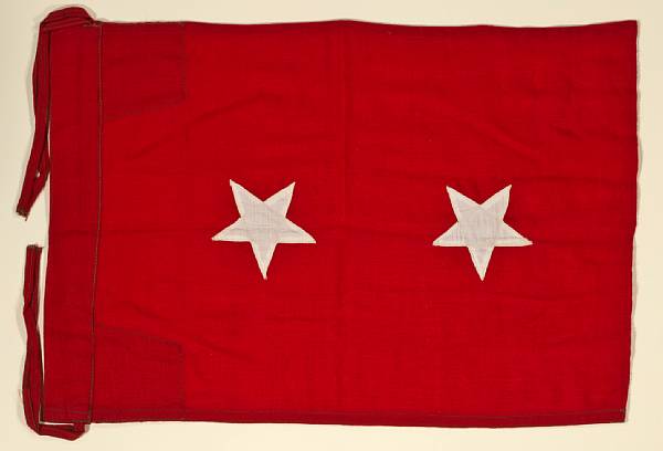 Appraisal: MCAULIFFE ANTHONY - Large flag from General McAuliffe's army vehicle