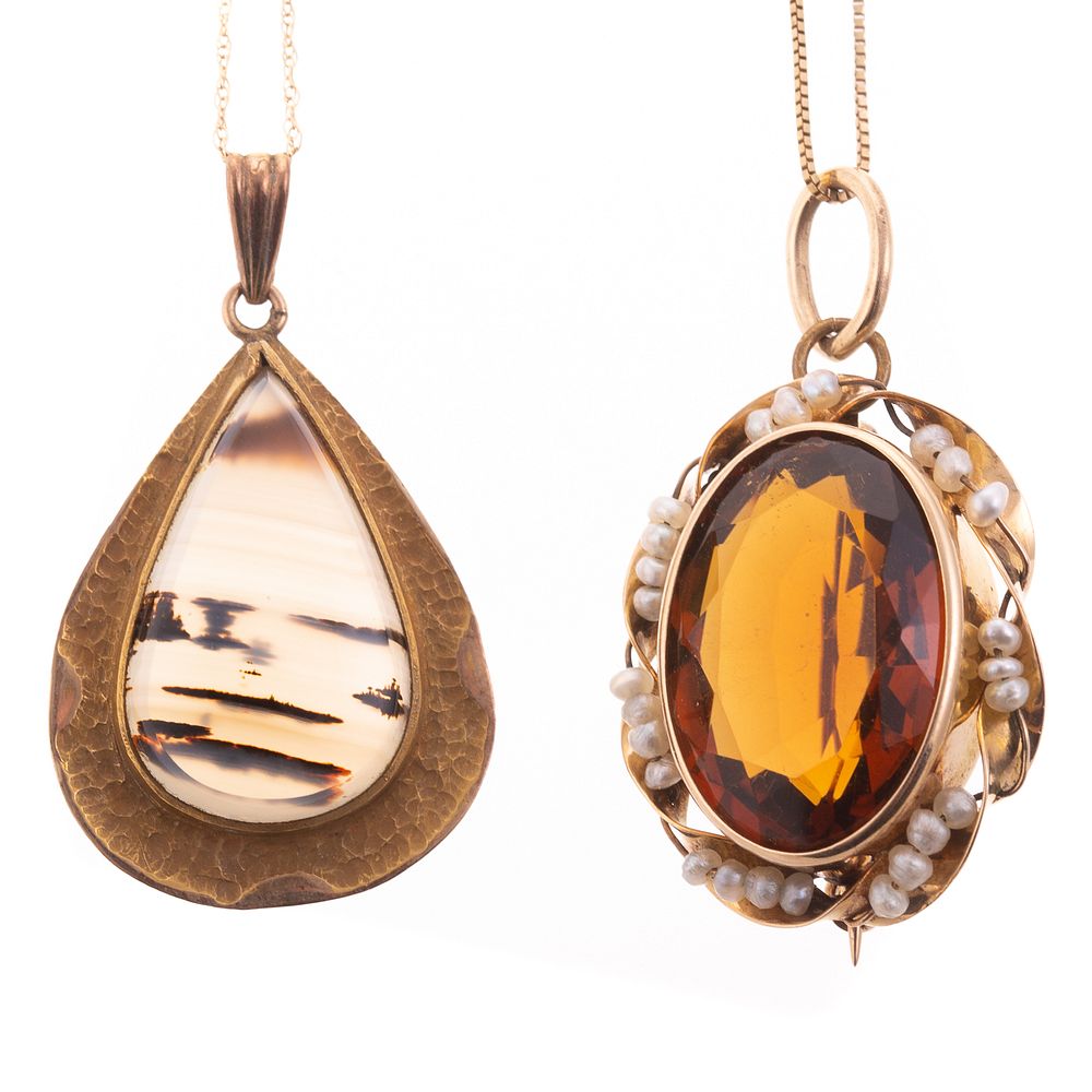 Appraisal: A Pair of Vintage Antique Pendants in Gold K yellow