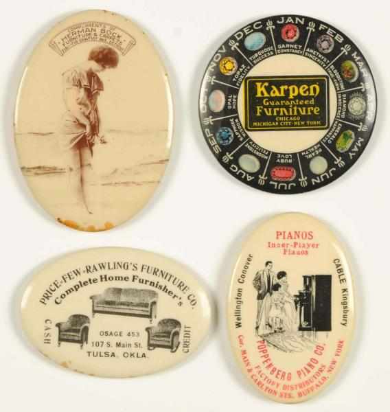 Appraisal: Lot of Furniture Related Pocket Mirrors Includes one early bathing