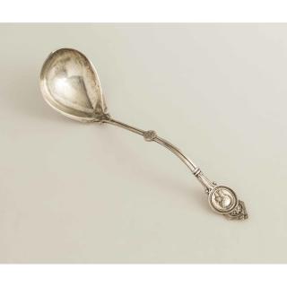 Appraisal: Coin Silver Ladle M M Fredrick Coin silver ladle Medallion