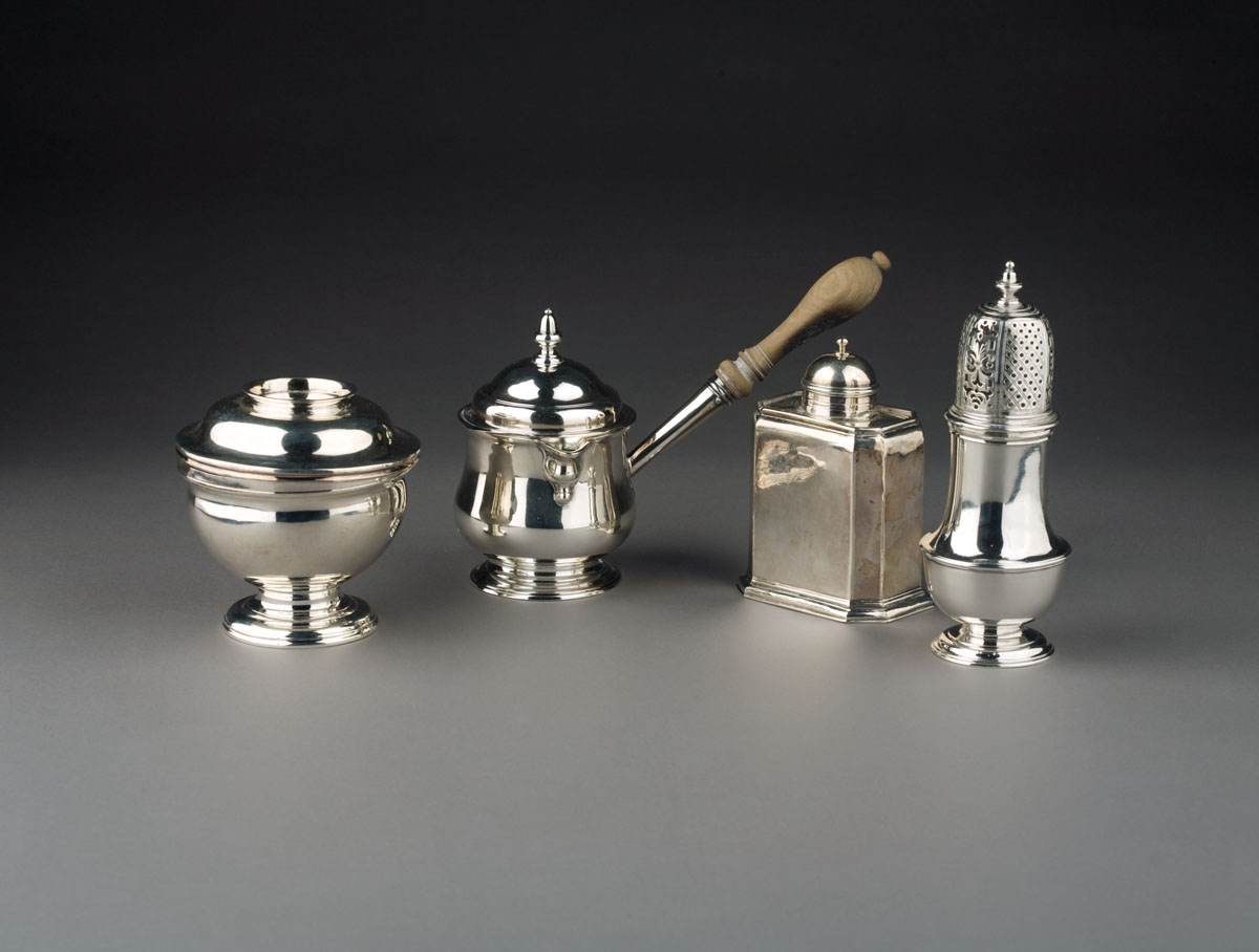 Appraisal: GEORGE I SILVER TEA CADDY JOHN FARNELL LONDON - Of