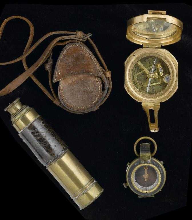 Appraisal: AN ENGLISH BRASS PRISMATIC COMPASS DATED cm diam excluding suspension