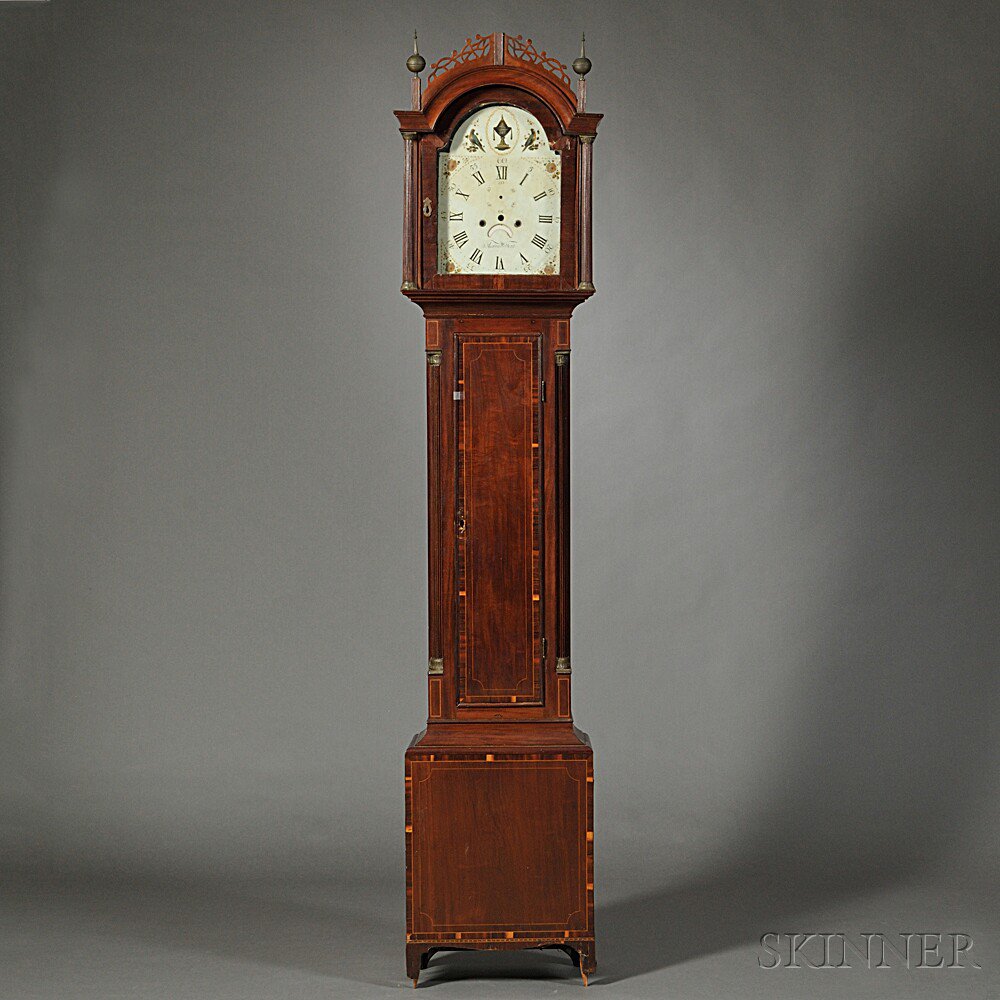 Appraisal: Federal Mahogany Inlaid Tall Case Clock Massachusetts c - the