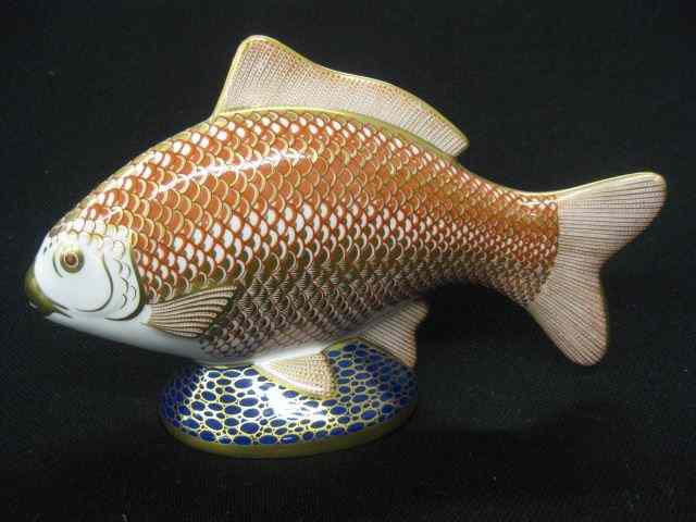 Appraisal: Royal Crown Derby Porcelain Fish Figurine Imari colors gold trim