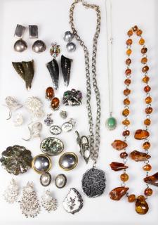 Appraisal: Collection of gem and silver jewelry Collection of gem and