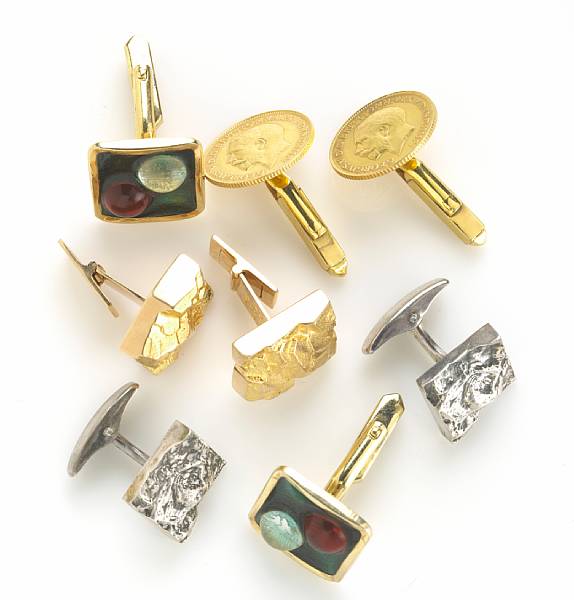 Appraisal: A collection of three pairs of k gold and silver