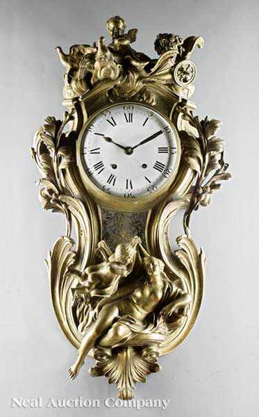 Appraisal: A Monumental Napoleon III Gilt Bronze Cartel Clock th c