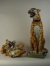 Appraisal: TERRA COTTA LEOPARDS - Italian two piece lot of life