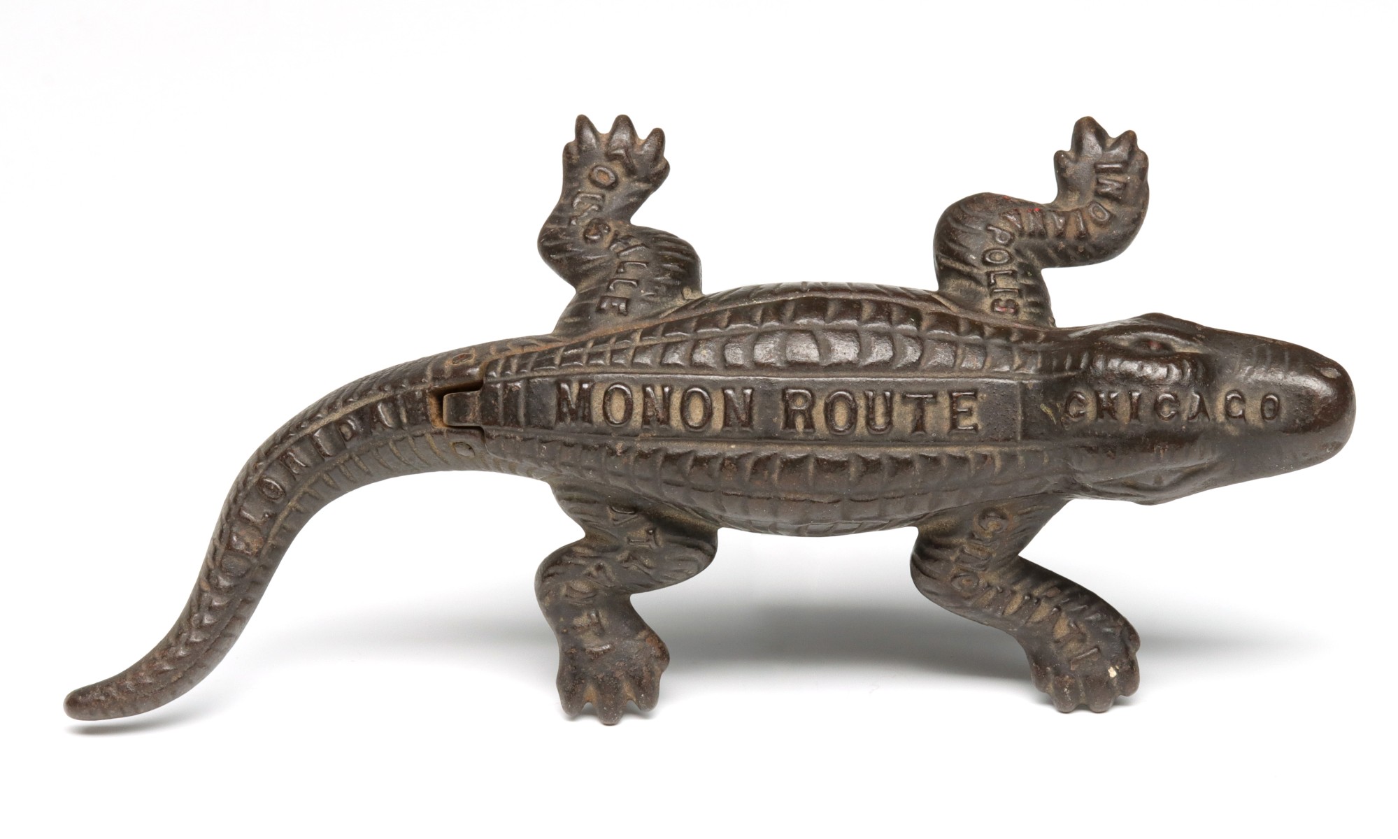 Appraisal: MONON ROUTE RAILROAD IRON ALLIGATOR SAFE C Measures inches long