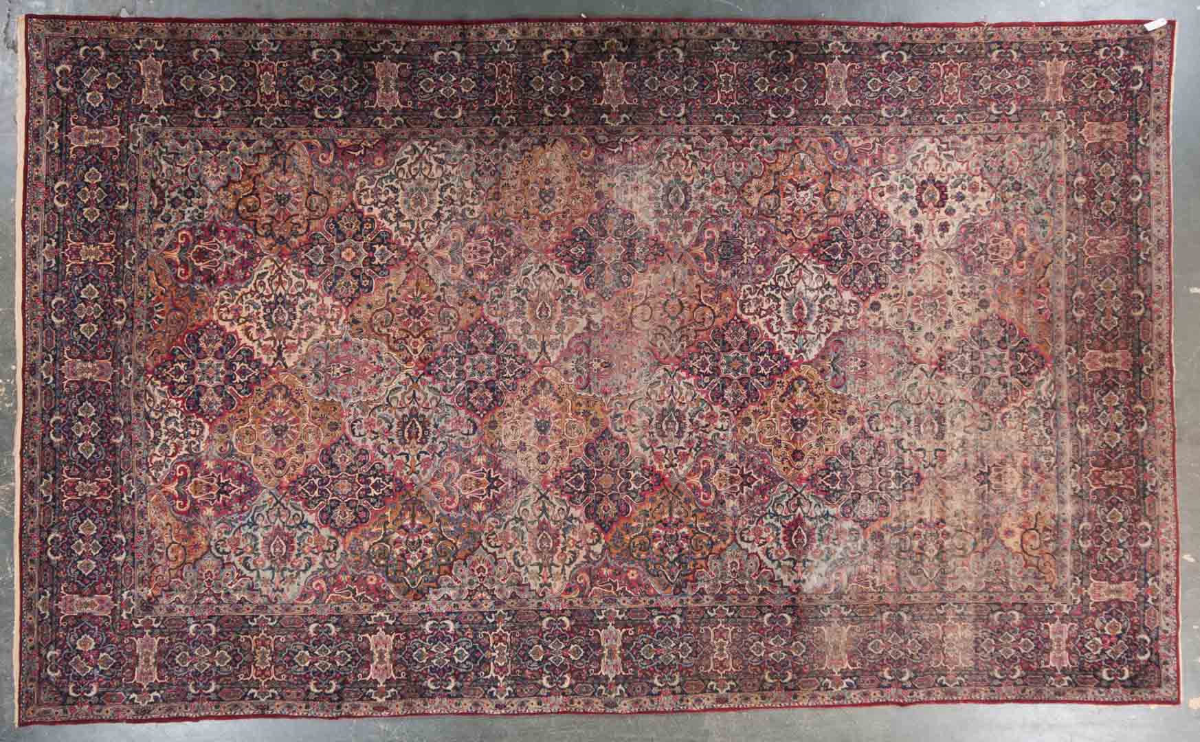 Appraisal: Antique Lavar Kerman carpet approx x Persia circa