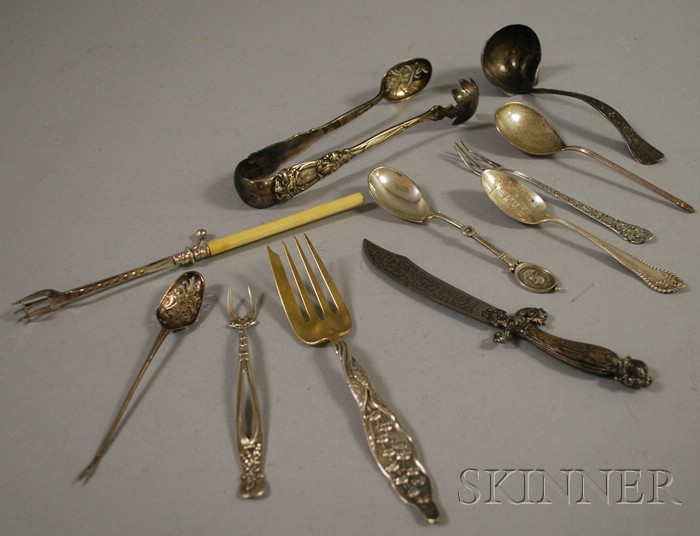 Appraisal: Ten Silver Flatware Items including a pair of Durgin Iris