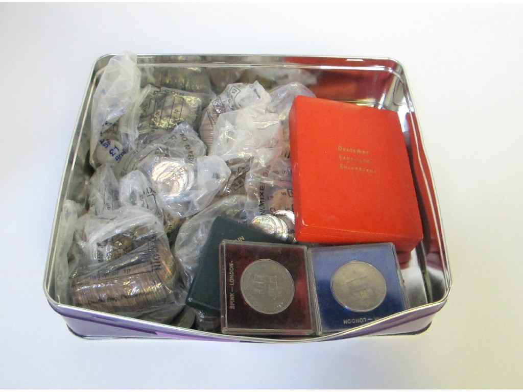 Appraisal: A box of assorted coins and a German medal