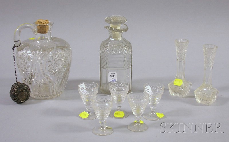 Appraisal: Nine Cut Glass Decorative Items including a pair of bud