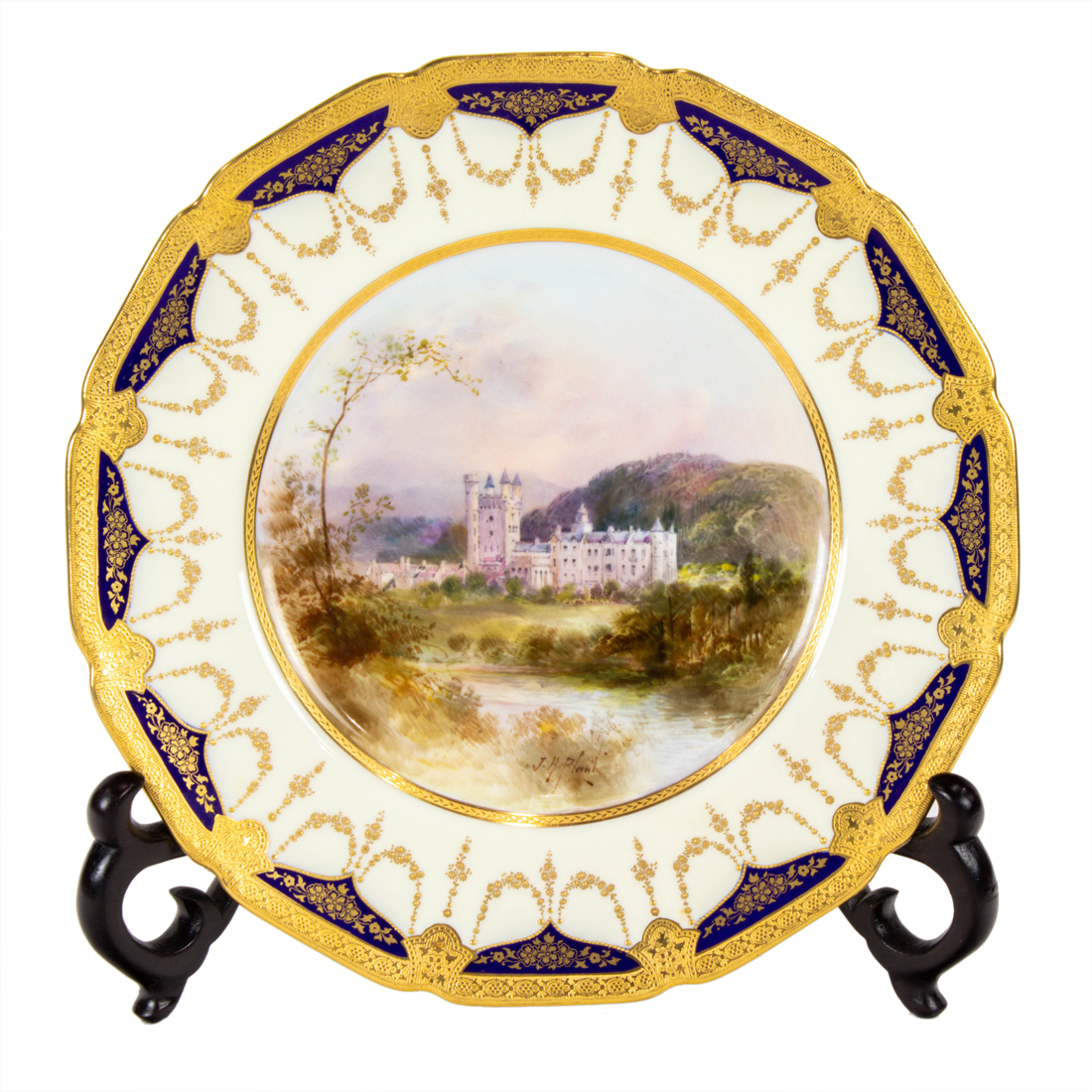 Appraisal: A ROYAL DOULTON PORCELAIN CABINET PLATE OF BALMORAL CASTLE A