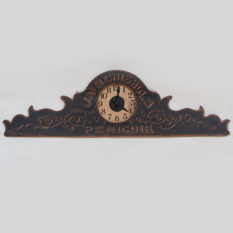 Appraisal: Scottish Jas M Chisholm Penicuik Painted Wood Clock Trade Sign