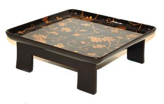 Appraisal: A Japanese Black and Gold Lacquer Footed Tray th century