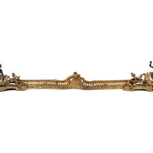 Appraisal: A French Gilt Bronze Fire Fender Early th Century Height