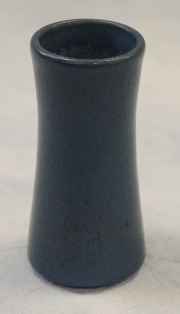 Appraisal: Marblehead Pottery dark blue vase - h small flaw in