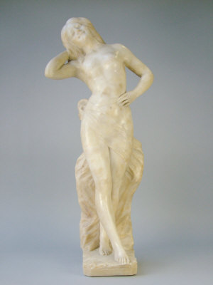 Appraisal: An Art Nouveau carved alabaster figure of a semi clad