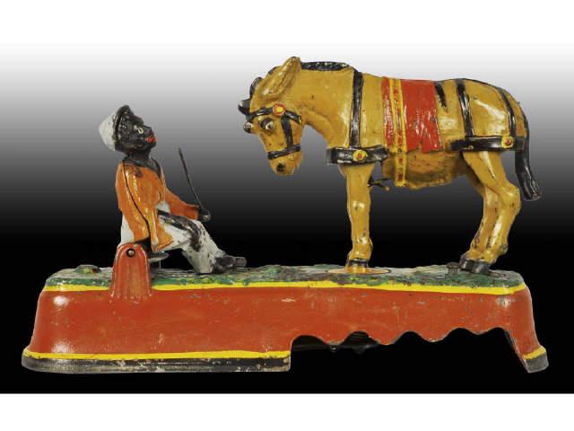 Appraisal: Cast Iron Always Did Spise A Mule Mechanical Bank Description