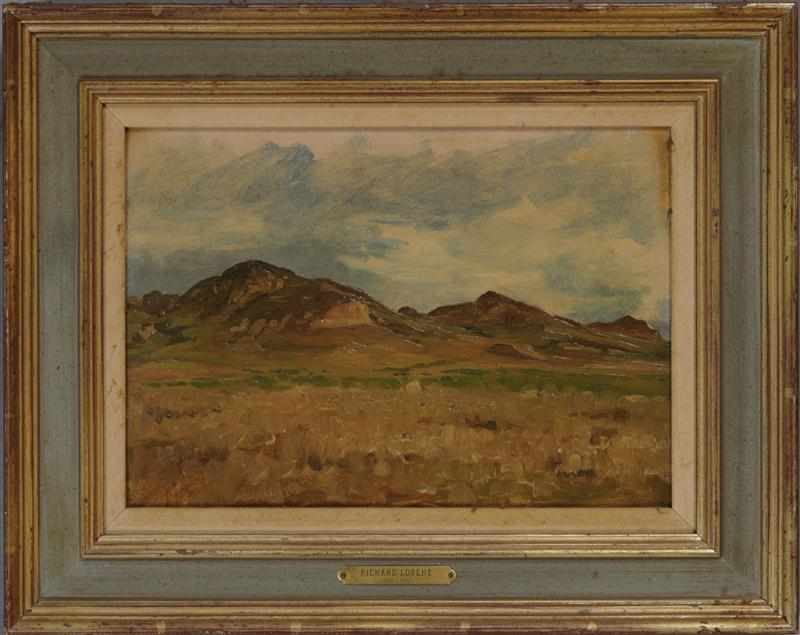 Appraisal: ATTRIBUTED RICHARD LORENZ - LANDSCAPE Oil on panel unsigned x