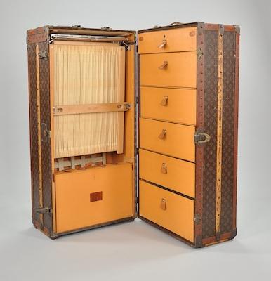 Appraisal: A Vintage Louis Vuitton Wardrobe Trunk Approx x x -