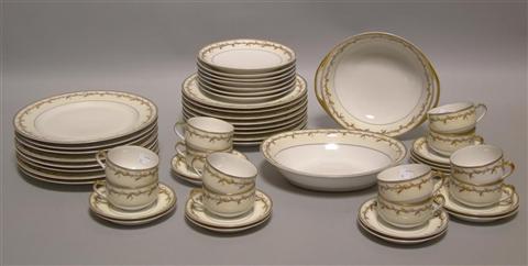 Appraisal: LIMOGES WHEAT PARTIAL DINNER SERIVE Including dinner plates salad plates