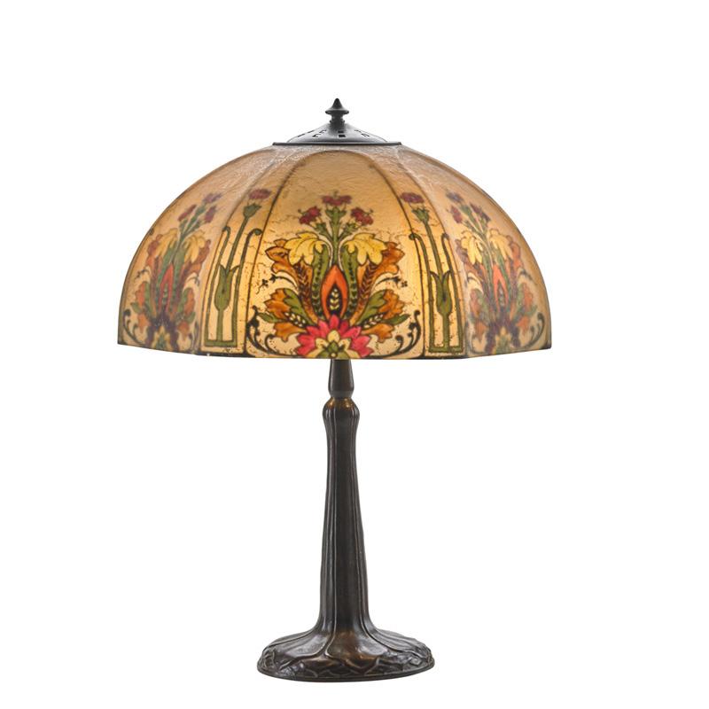 Appraisal: HANDEL Rare table lamp lobed shade Condition Report A couple