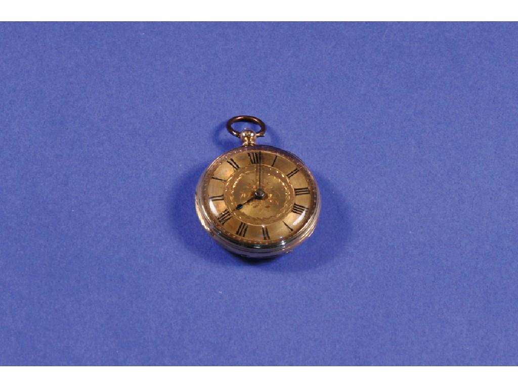 Appraisal: A LADIES CT GOLD OPEN FACED POCKET WATCH the gilt