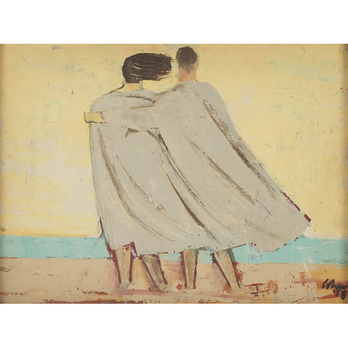 Appraisal: Harold Cohn American - ''Two Figures on a Windswept Beach