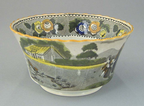 Appraisal: Salopian waste bowl ca with transfer decoration of a family